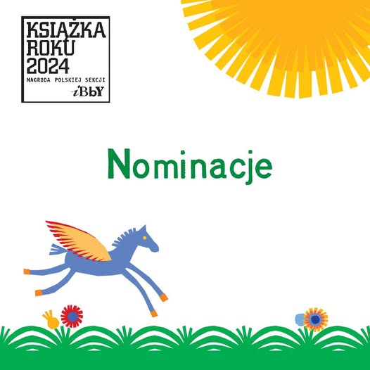 Grafika dotycząca nominacji w konkursie Książka Roku 2024 Polskiej Sekcji IBBY.