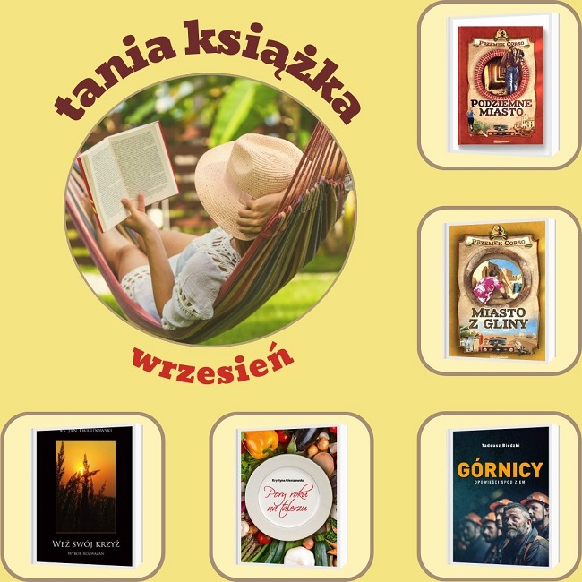Grafika prezentująca ofertę "Tania książka na wrzesień"