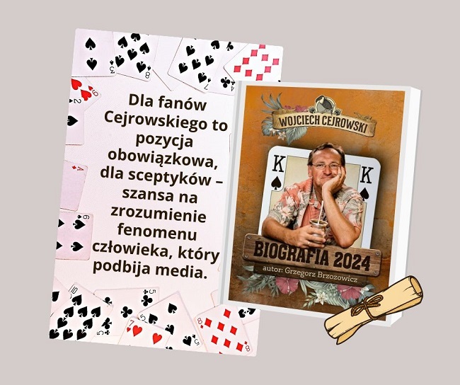 Grafika prezentująca książkę "Biografia 2024 – Wojciech Cejrowski"